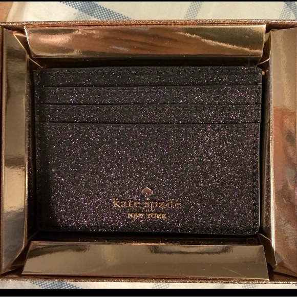 kate spade Handbags - Kate Spade Black Glitter Card Holder